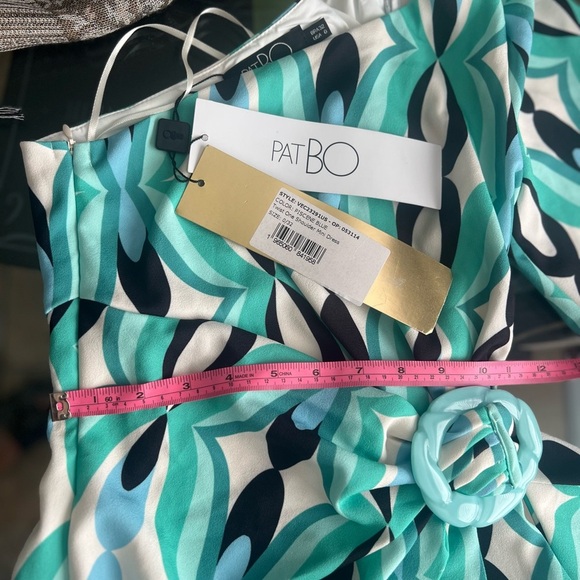PatBO Aqua and Black One-Shoulder Dress - Picture 2 of 9